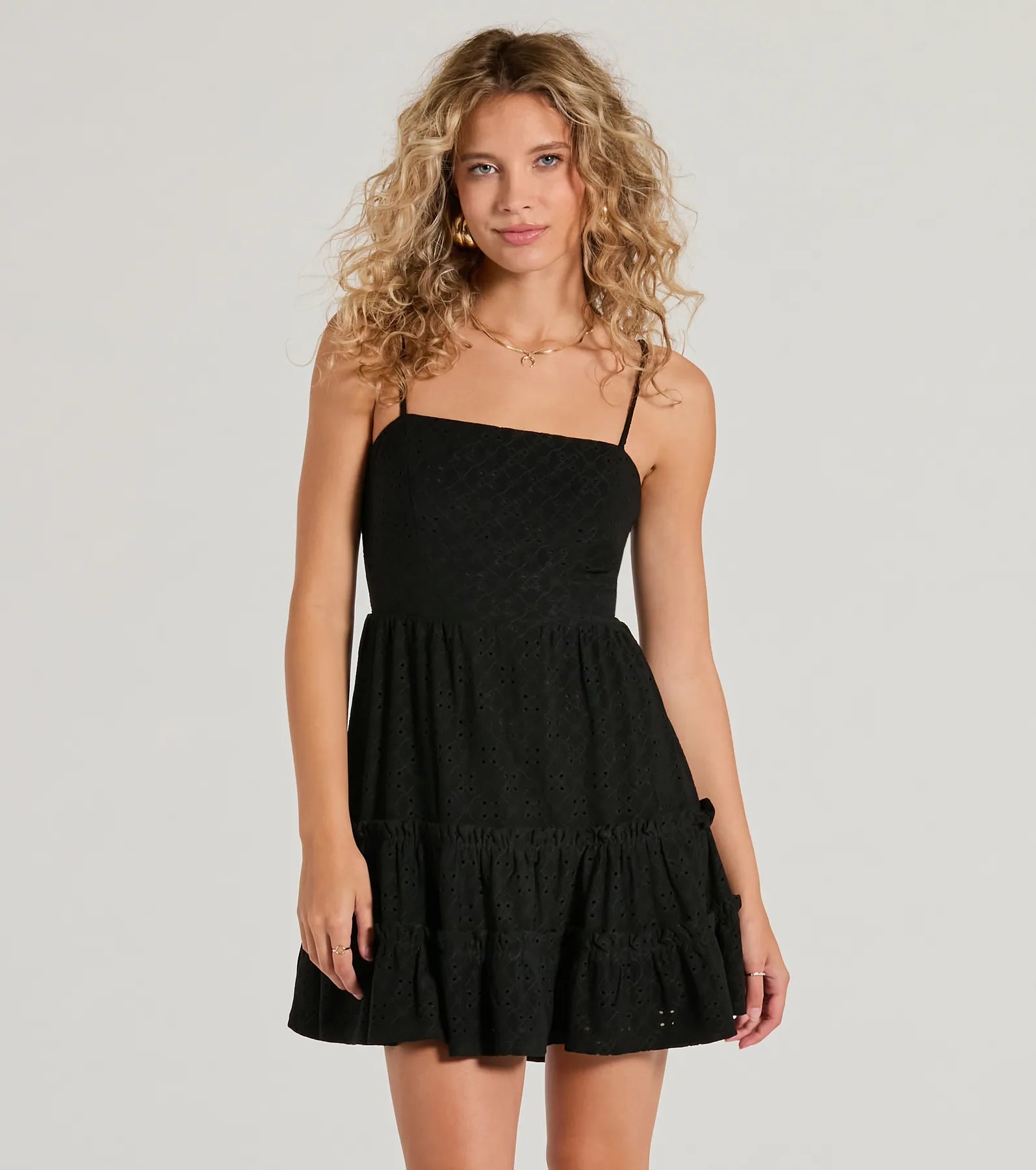 Feeling Amore Tie-Back A-Line Eyelet Mini Dress - Image 9