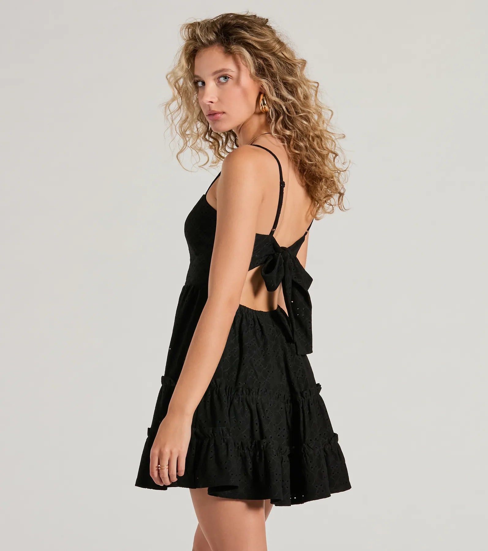 Feeling Amore Tie-Back A-Line Eyelet Mini Dress - Image 10