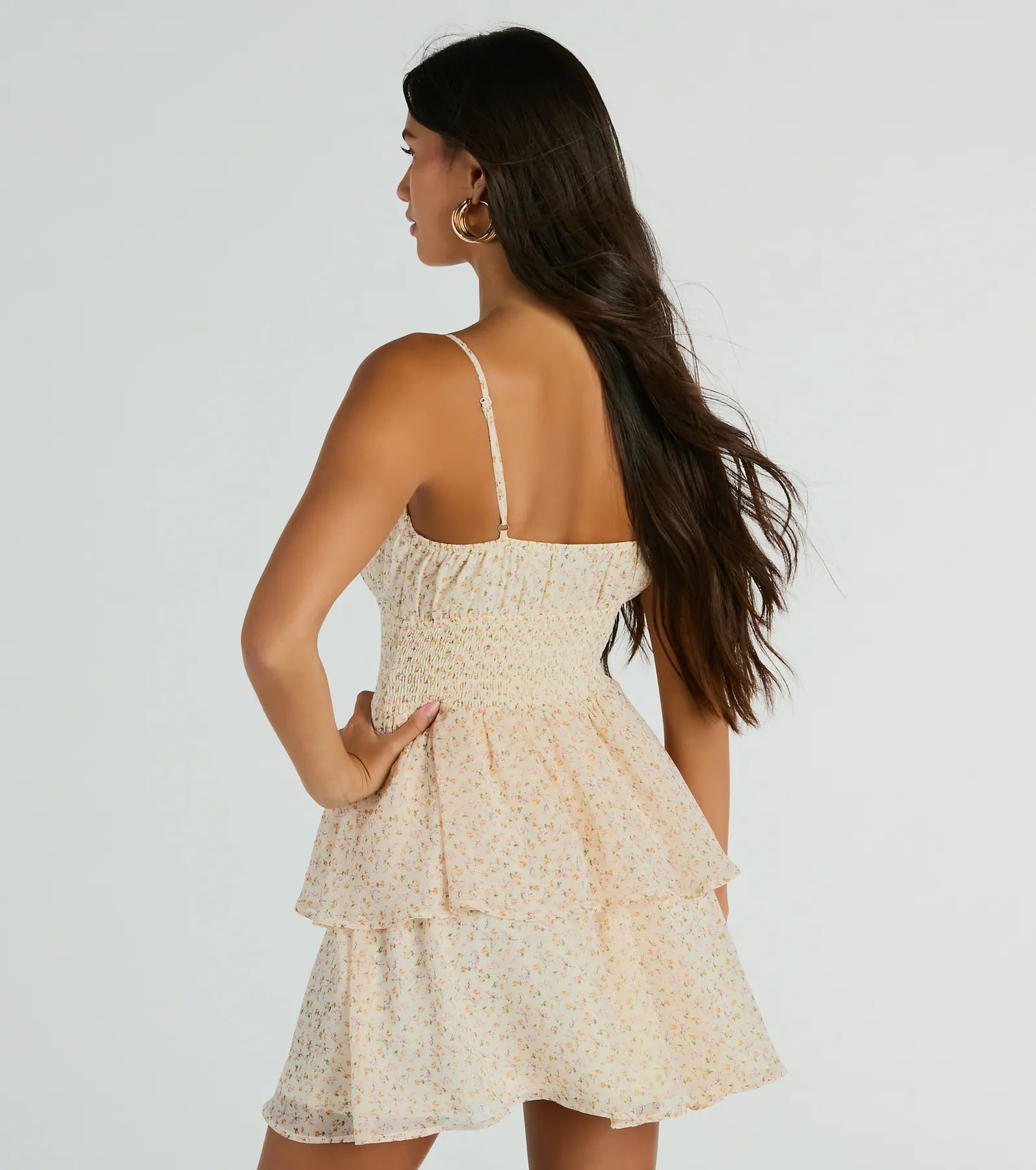 Daytime Cheer Fit And Flare Ruffle Floral Dress - Image 2