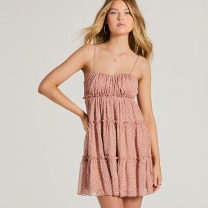 Sweetest Look Ditsy Floral Chiffon Babydoll Dress