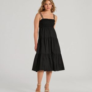 Darling Appeal Sleeveless Ruffled Midi Dress