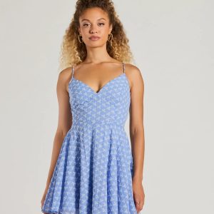 Sway With Me Eyelet Lace Skater Dress