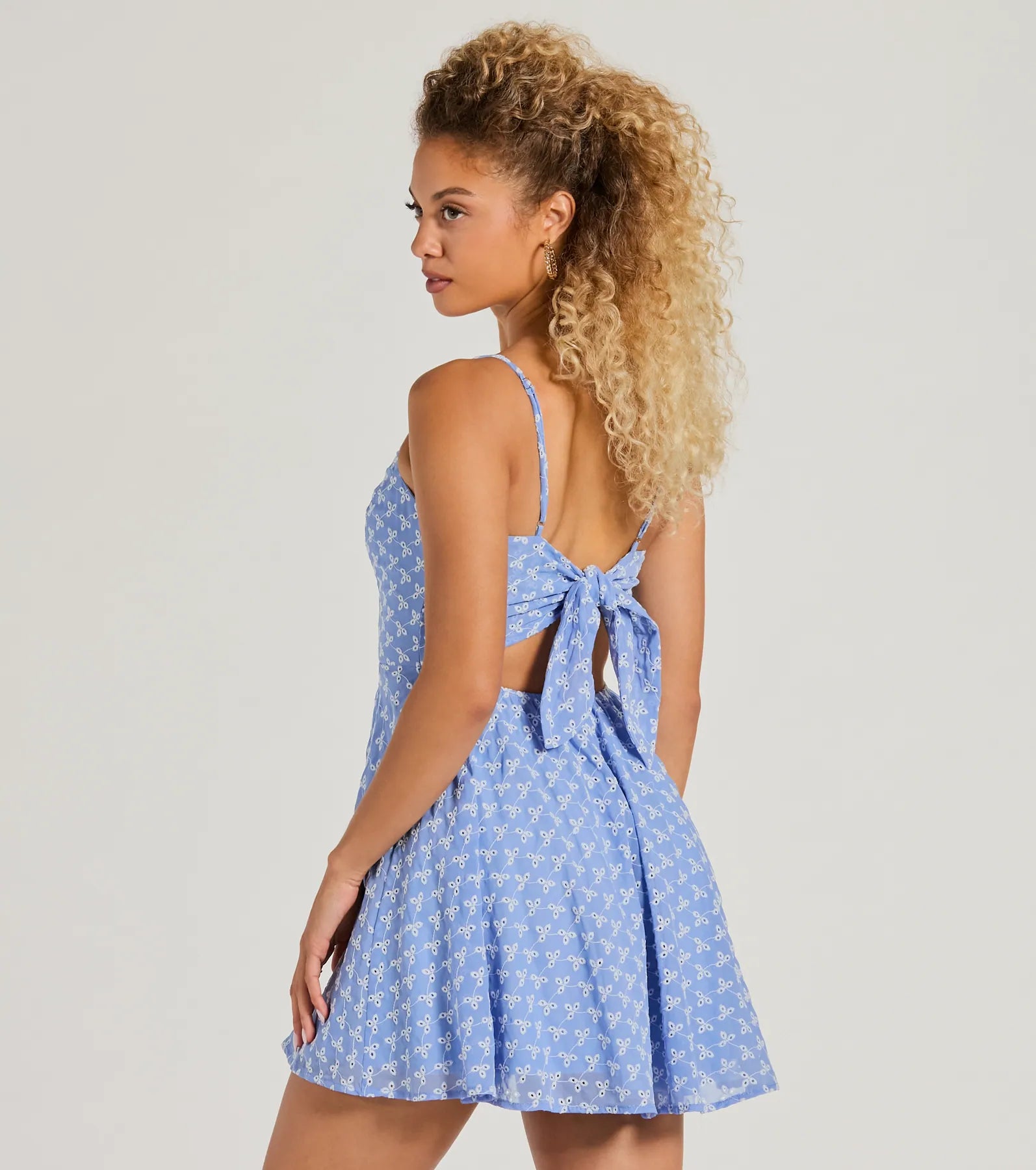 Sway With Me Eyelet Lace Skater Dress - Image 2