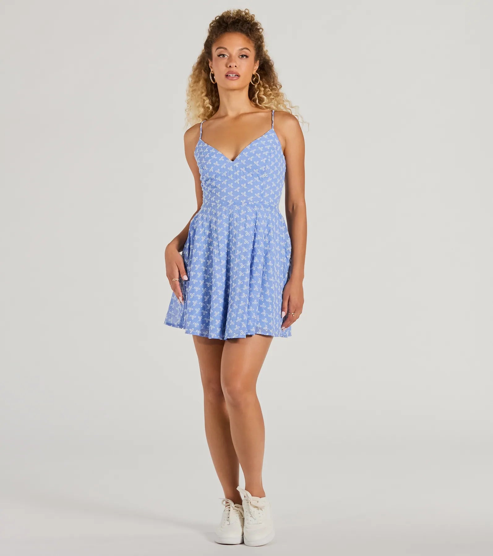 Sway With Me Eyelet Lace Skater Dress - Image 4