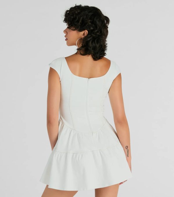 Trendsetting Effect Ruffled Denim Skater Dress - Image 2