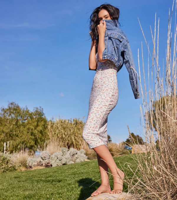 Sweetest Allure Strapless Floral Eyelet Knit Midi Dress - Image 5