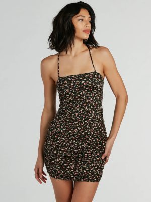 Floral Mindset Lace Up Mini Dress