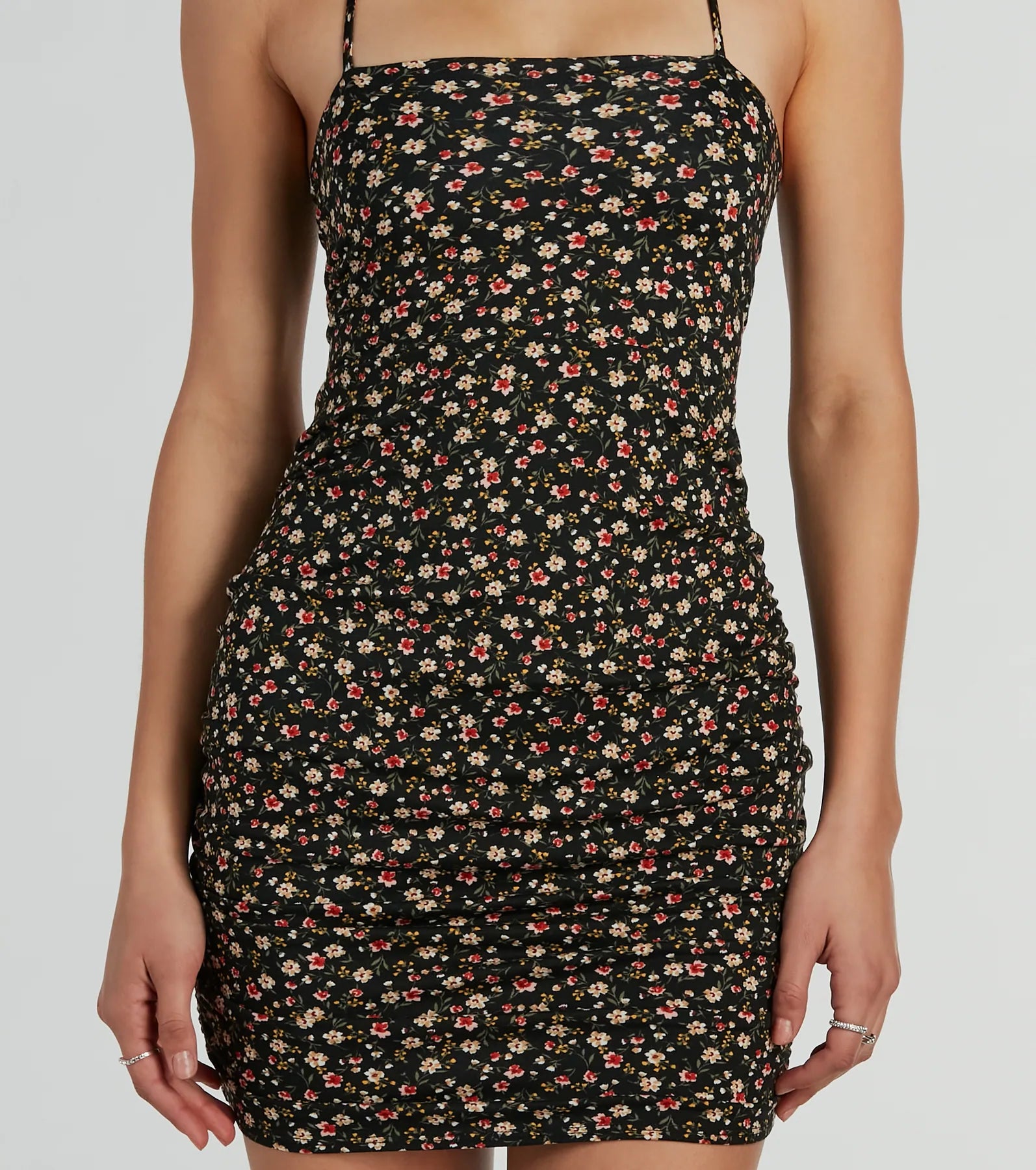 Floral Mindset Lace Up Mini Dress - Image 4