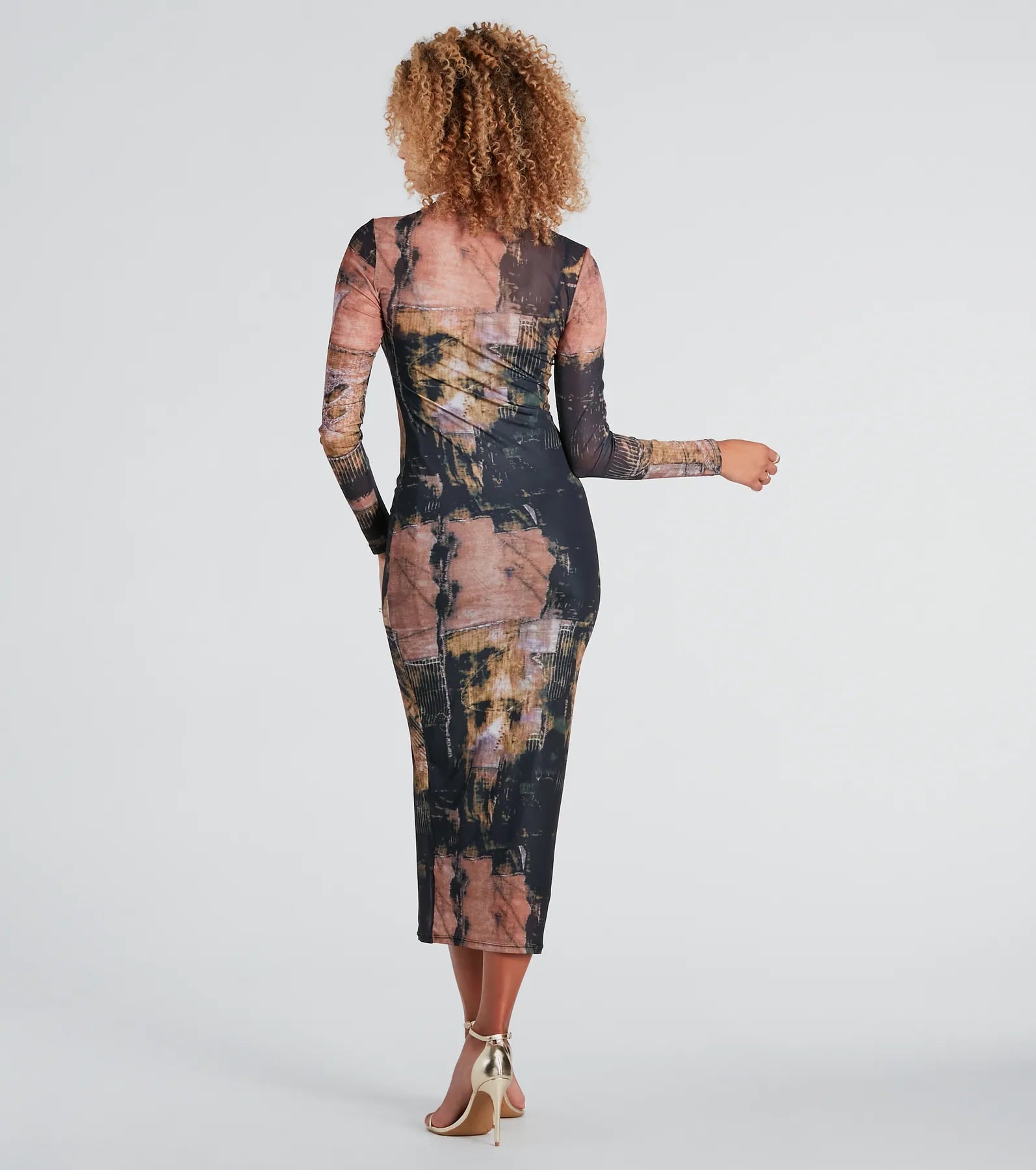 Downtown Chic Abstract Print Midi Dress - Image 2