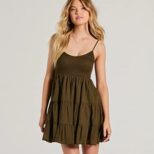 Sunny Days Off Scoop Neck Smocked Skater Dress
