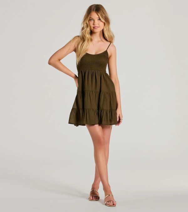Sunny Days Off Scoop Neck Smocked Skater Dress - Image 3