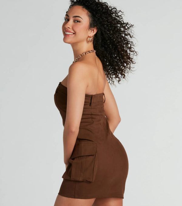 Sensational City Girl Strapless Cargo Mini Dress - Image 2