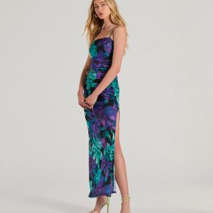 Vacay Mode Tropical Floral Mesh Maxi Dress