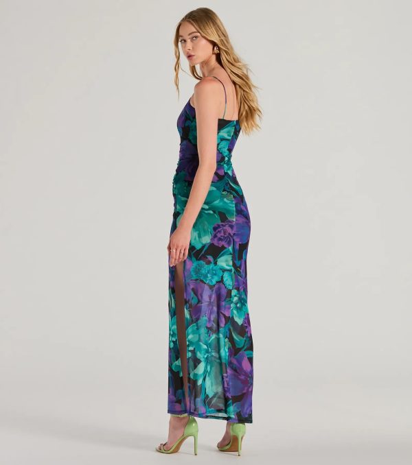Vacay Mode Tropical Floral Mesh Maxi Dress - Image 2