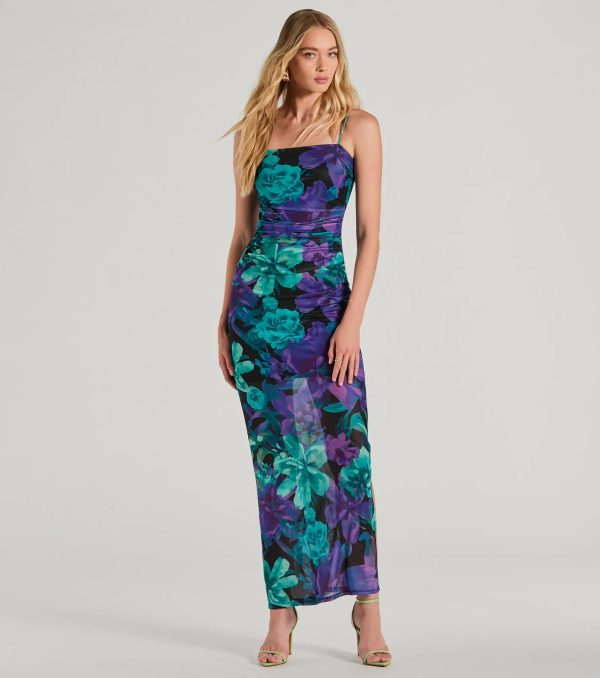 Vacay Mode Tropical Floral Mesh Maxi Dress - Image 4