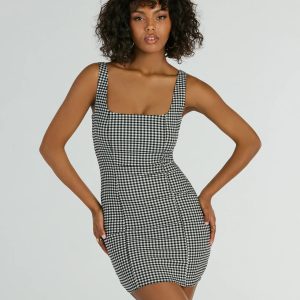 Sweeter Than Pie Scoop Neck Gingham Mini Dress