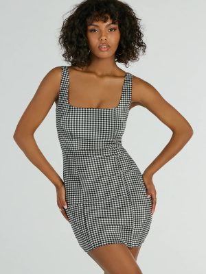 Sweeter Than Pie Scoop Neck Gingham Mini Dress