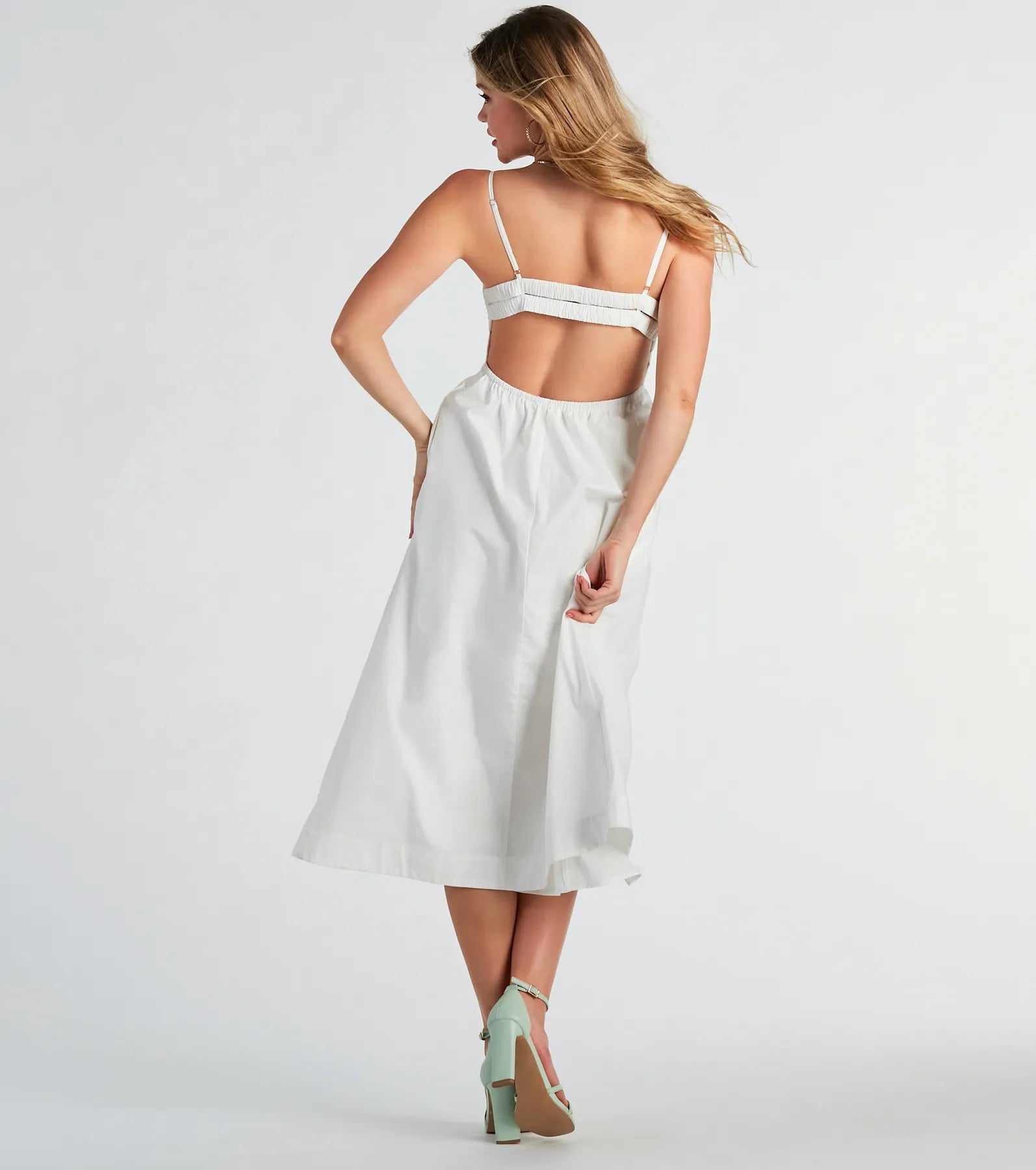 Sweeten Me Up Square Neck Cutout A-Line Midi Dress - Image 3