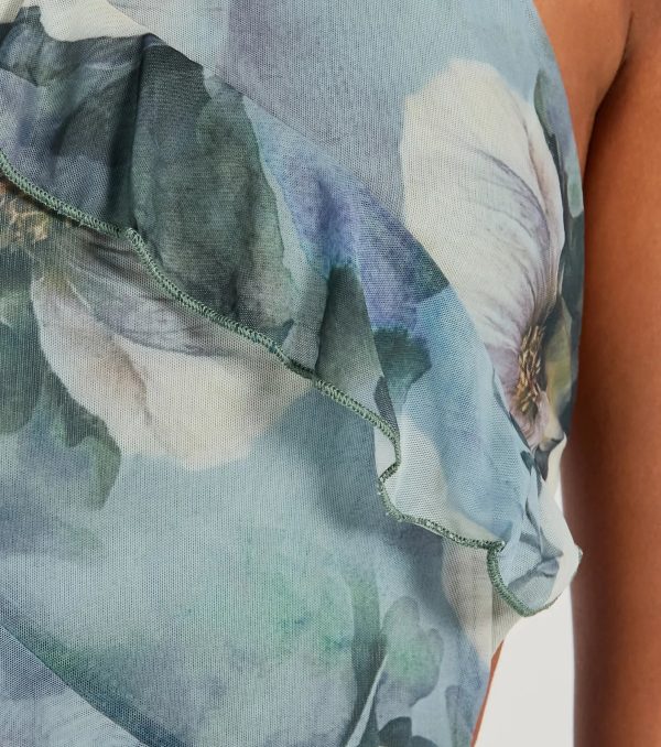 Always Eye-Catching Halter Ruffle Chiffon Mini Dress - Image 4