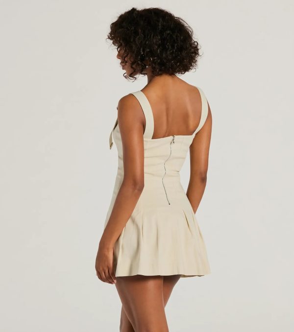 Babe With Taste Buckle Strap Pleated Mini Dress - Image 2