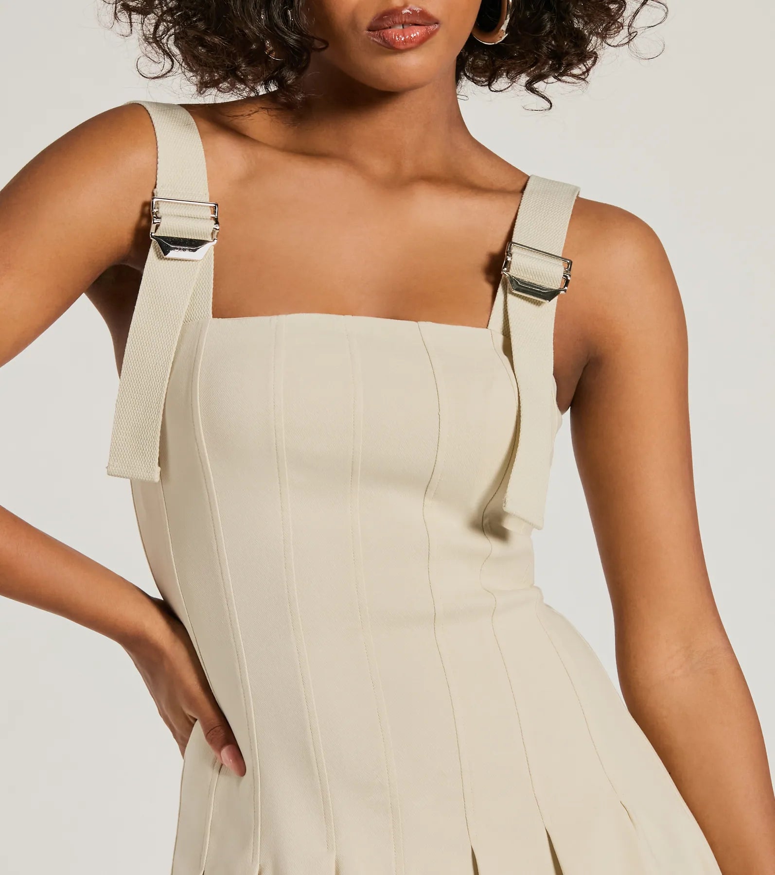 Babe With Taste Buckle Strap Pleated Mini Dress - Image 4