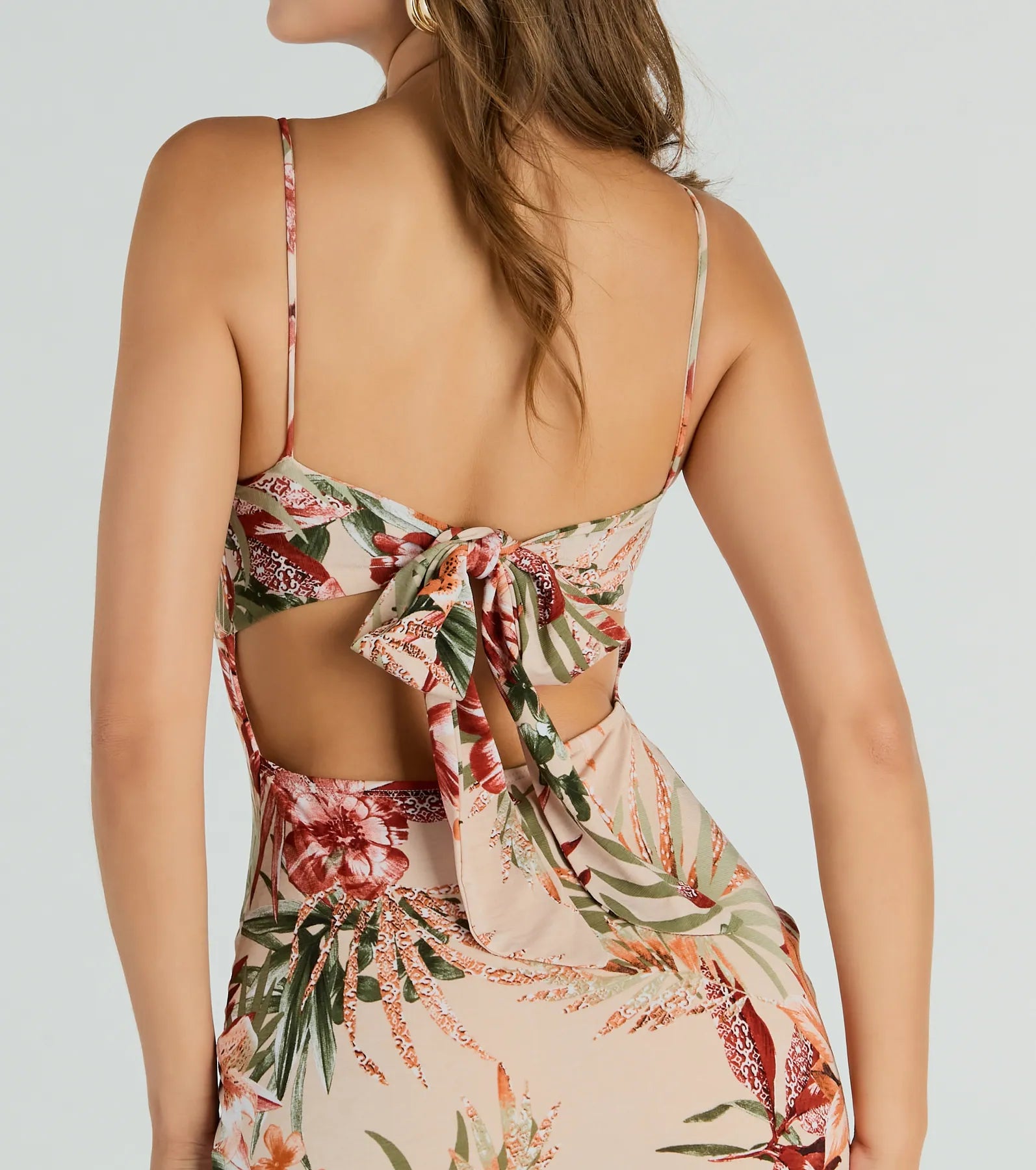 Currently In Paradise V-Neck Tropical Midi Dress - Image 4