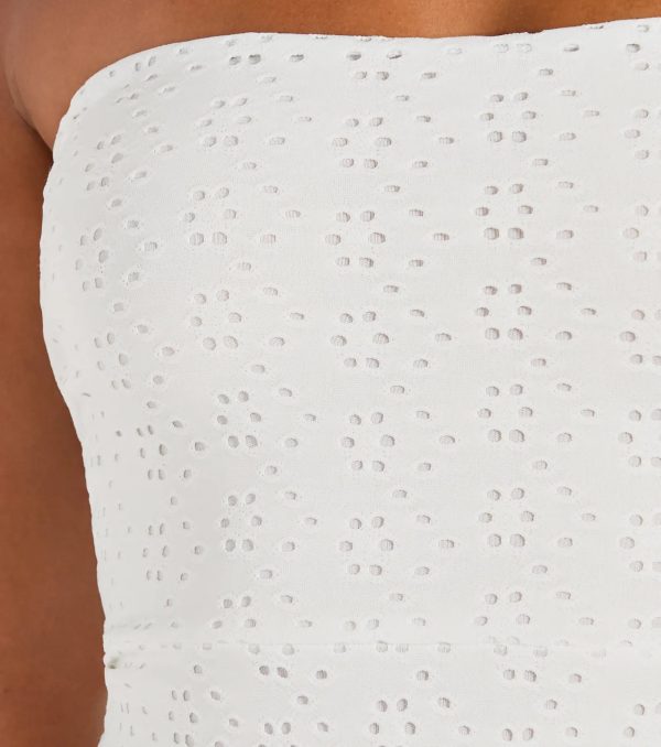 Tuscan Charm Strapless Slit Eyelet Maxi Dress - Image 3