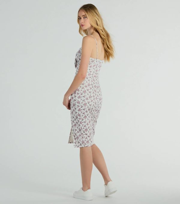 Frolic In Floral Tie Midi Dress - Image 6