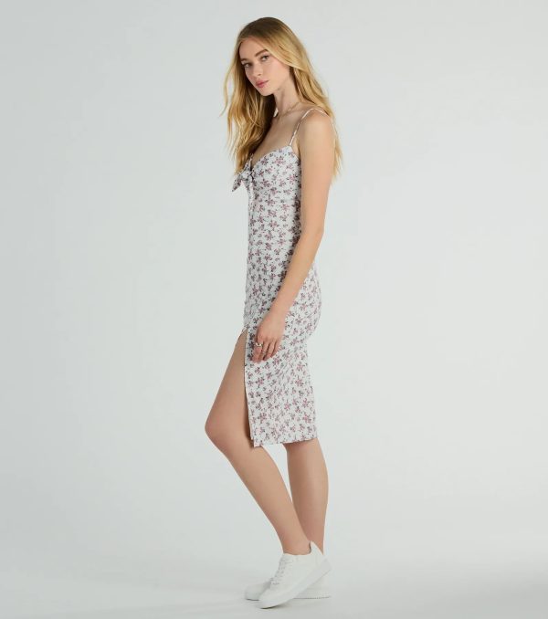 Frolic In Floral Tie Midi Dress - Image 8