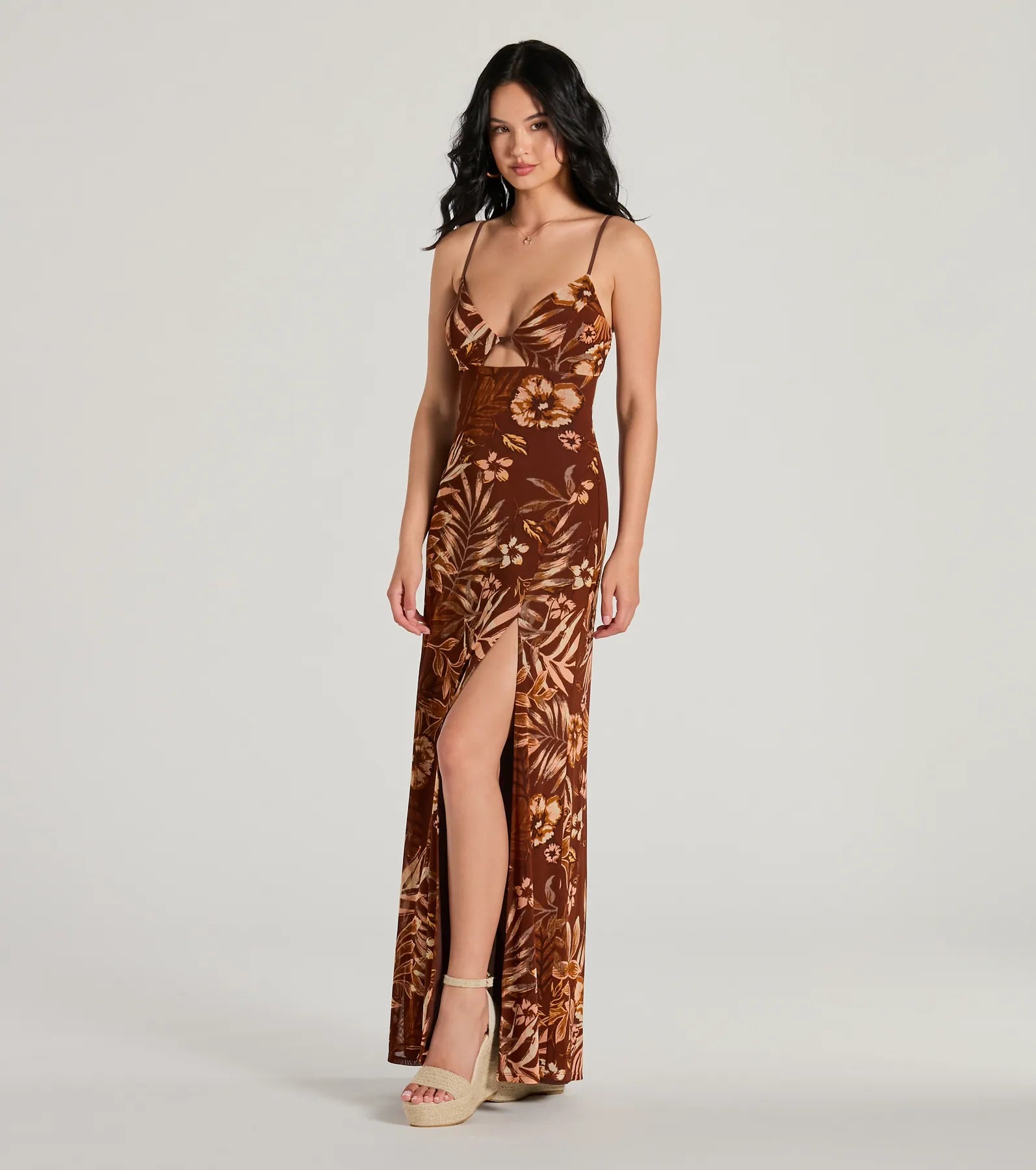 Paradise Pick V-Neck Cutout Tropical Maxi Dress - Image 4