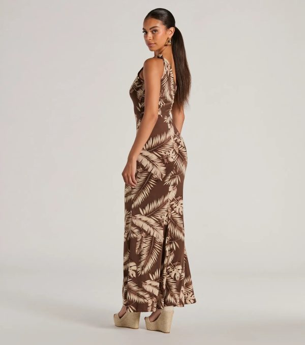 Out Of Office One Shoulder Tropical Maxi Dress - Image 2
