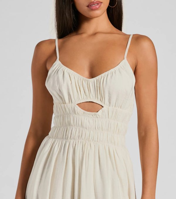 Best Feeling Scoop Neck Cutout A-Line Midi Dress - Image 3