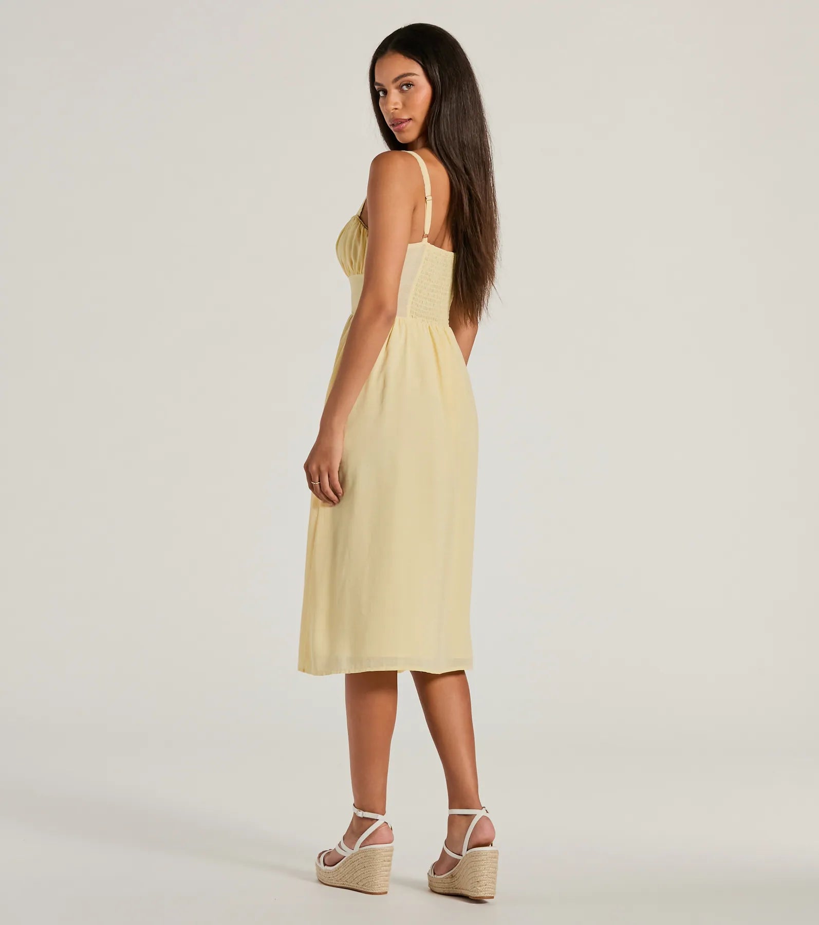 Modern Romance Sleeveless Lace-Up A-Line Midi Dress - Image 2
