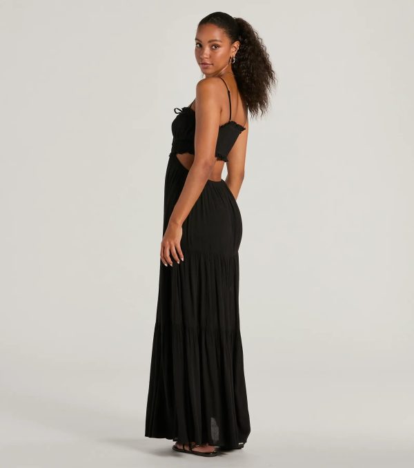 Breezy Look Ruffled Cutout Woven Maxi Dress - Image 2