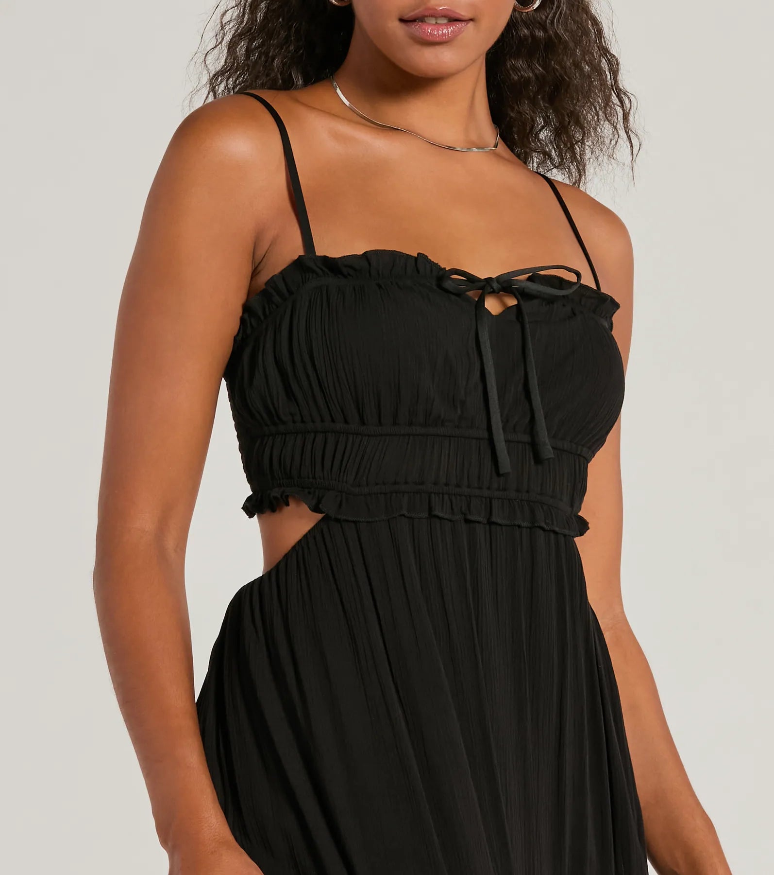 Breezy Look Ruffled Cutout Woven Maxi Dress - Image 3