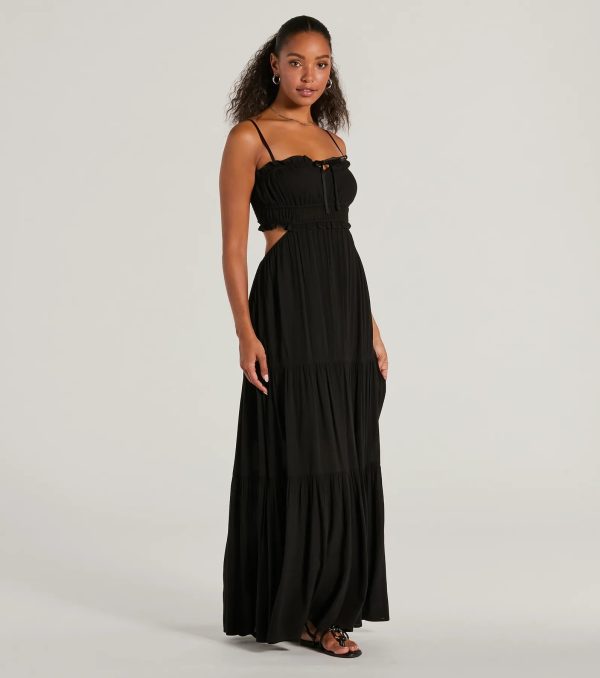 Breezy Look Ruffled Cutout Woven Maxi Dress - Image 4
