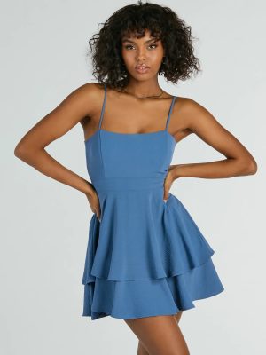 Divine Cutie Tie-Back Ruffled Skater Dress