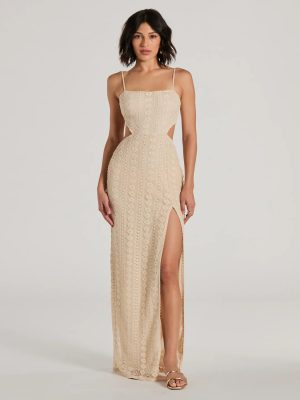 Sunny Thoughts Sleeveless Cutout Crochet Maxi Dress