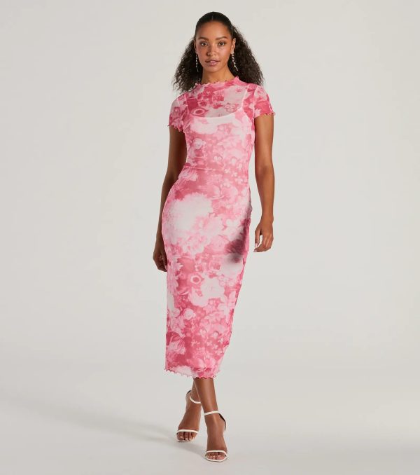 Unique Feels Abstract Print Mock Neck Maxi Dress - Image 9