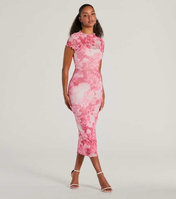 Unique Feels Abstract Print Mock Neck Maxi Dress - Image 12