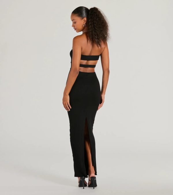 Never A Dull Moment Strapless Cutout Maxi Dress - Image 2