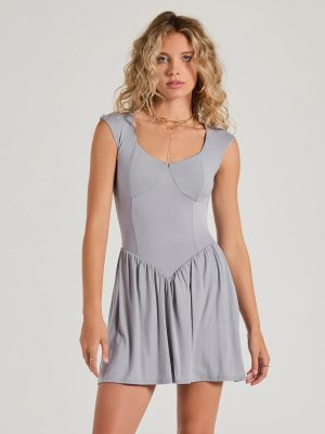 Flattering Look A-Line Ruffled Mini Dress