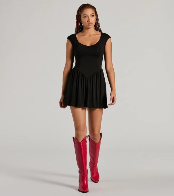 Flattering Look A-Line Ruffled Mini Dress - Image 7