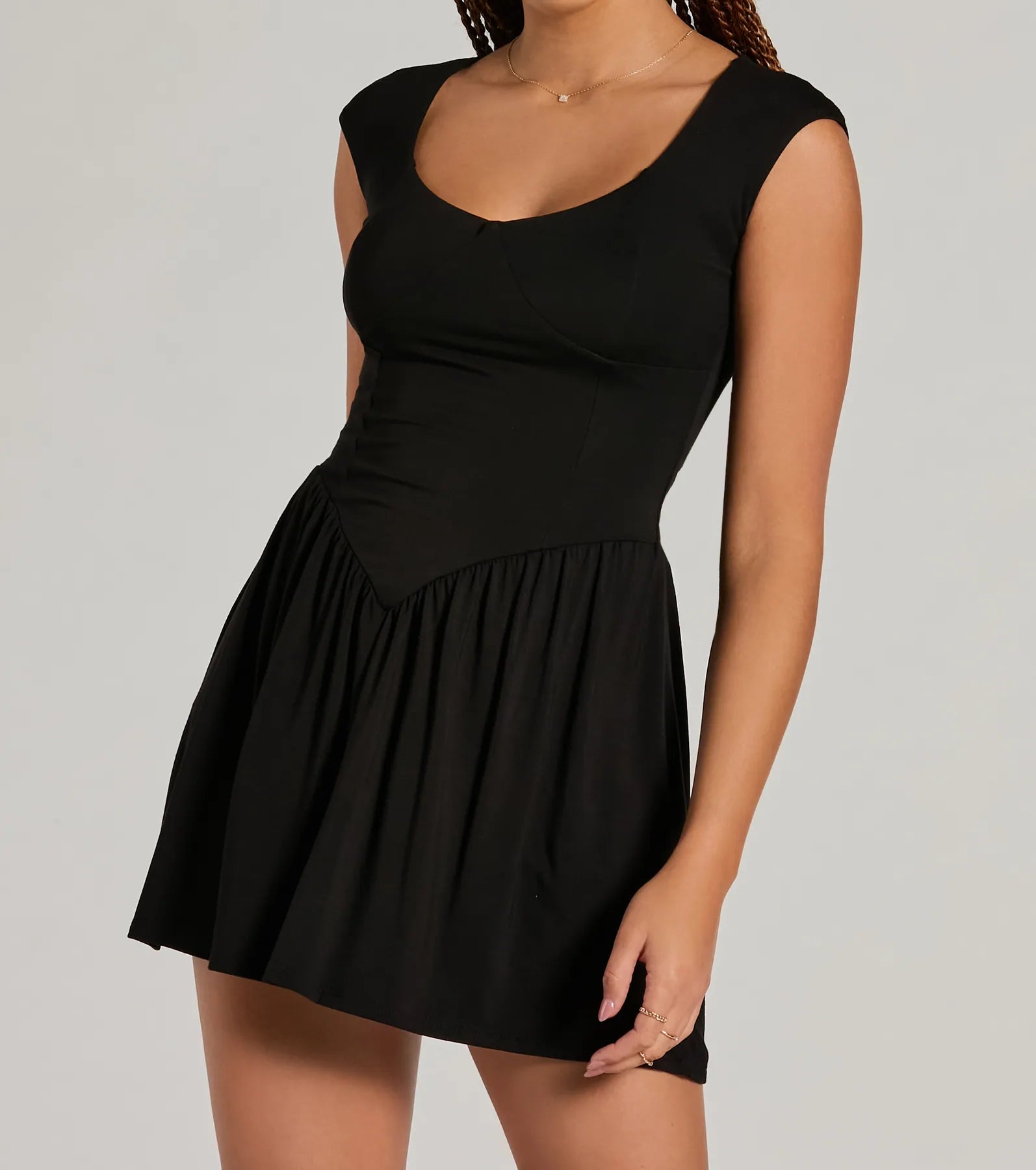 Flattering Look A-Line Ruffled Mini Dress - Image 8