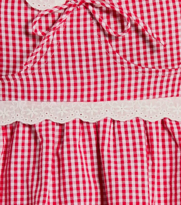 Life's A Picnic Sweetheart Lace Gingham Mini Dress - Image 6