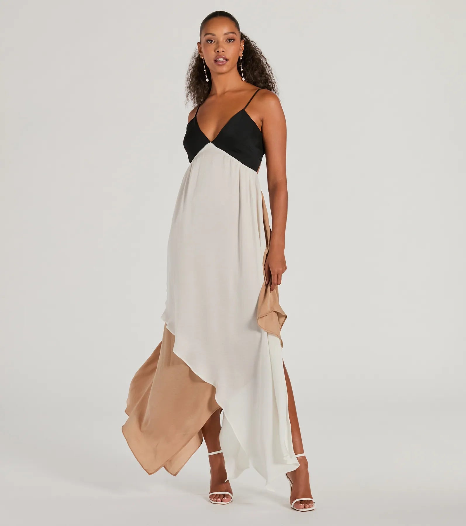 Chic Passion V-Neck Color Block Maxi Dress - Image 4