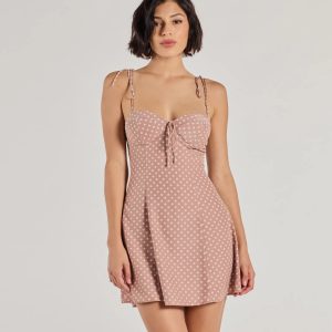 Perfectly Poised Sweetheart Polka Dot A-Line Dress