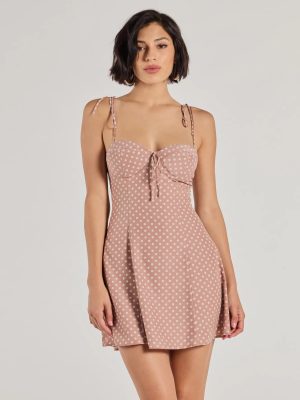 Perfectly Poised Sweetheart Polka Dot A-Line Dress
