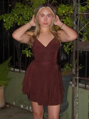 Sassy Style Ruched Knit Halter Skater Dress