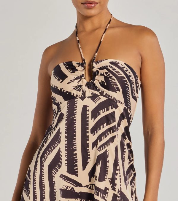 Chic Breezes Halter Boho Satin Maxi Dress - Image 3